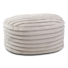 Timbux Modern Fluffy Faux Fur Ottoman - Wooden Bazar