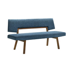 Haeryy Upholstered Dining Bench with Back in Rubberwood and Fabric