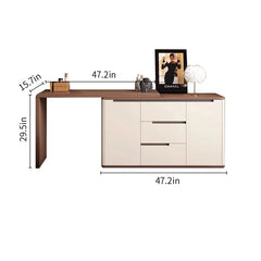 Cazzy 2 Doors 3 Drawers Vanity Table with Cushioned Stool - Wooden Bazar
