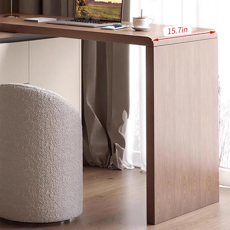 Cazzy 2 Doors 3 Drawers Vanity Table with Cushioned Stool - Wooden Bazar