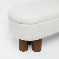 Gang Upholstered Flip Top Storage Bench with Solid Wood Leg - Wooden Bazar