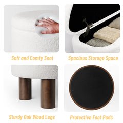 Gang Upholstered Flip Top Storage Bench with Solid Wood Leg - Wooden Bazar