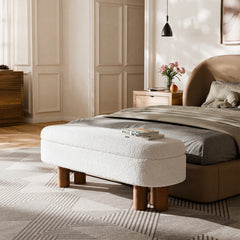 Gang Upholstered Flip Top Storage Bench with Solid Wood Leg - Wooden Bazar