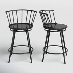 Johannas Swivel 24'' Counter and bar Stool (Set of 2)