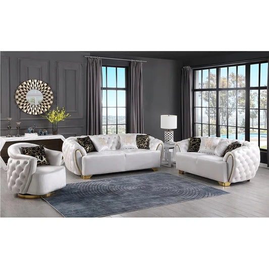 Jovelo Velvet Living Room Luxury Sofa Set