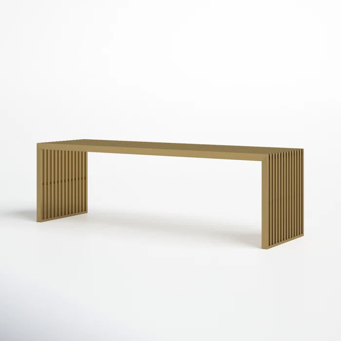 Delkon Stainless Steel Bench - Wooden Bazar