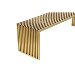 Delkon Stainless Steel Bench - Wooden Bazar