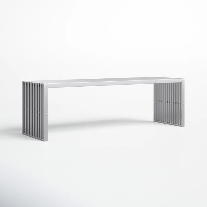 Delkon Stainless Steel Bench - Wooden Bazar