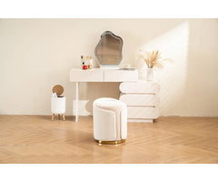Metal Accent Stool Swivel Vanity Ottoman - Wooden Bazar