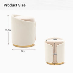 Metal Accent Stool Swivel Vanity Ottoman - Wooden Bazar