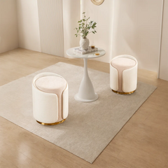 Metal Accent Stool Swivel Vanity Ottoman - Wooden Bazar