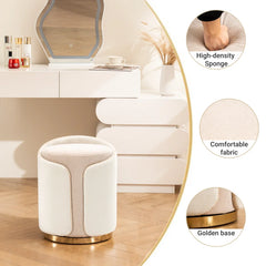 Metal Accent Stool Swivel Vanity Ottoman - Wooden Bazar