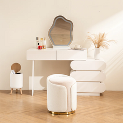 Metal Accent Stool Swivel Vanity Ottoman - Wooden Bazar