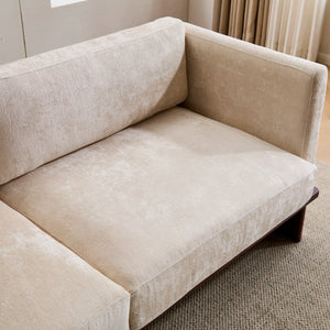 Modern 3-Seater Upholstered Sofa With Solid Wood Base - Wooden Bazar