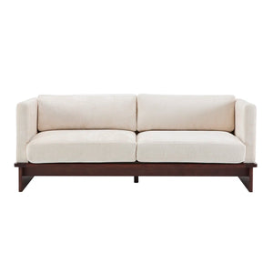 Modern 3-Seater Upholstered Sofa With Solid Wood Base - Wooden Bazar