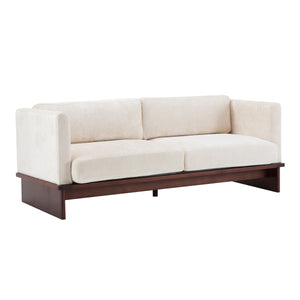 Modern 3-Seater Upholstered Sofa With Solid Wood Base - Wooden Bazar