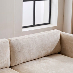 Modern 3-Seater Upholstered Sofa With Solid Wood Base - Wooden Bazar