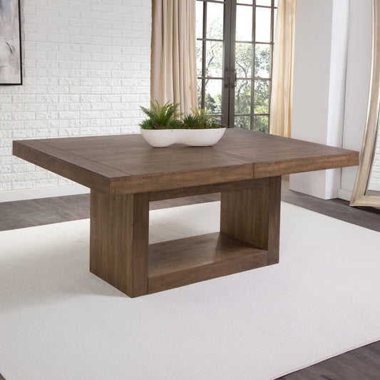 Hiken Extendable Solid Wood Base Dining Table - Wooden bazar