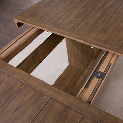 Hiken Extendable Solid Wood Base Dining Table - Wooden bazar