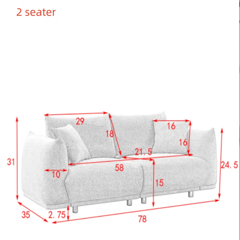 Kamruddino 2 - Piece Living Room Luxury Sofa Set