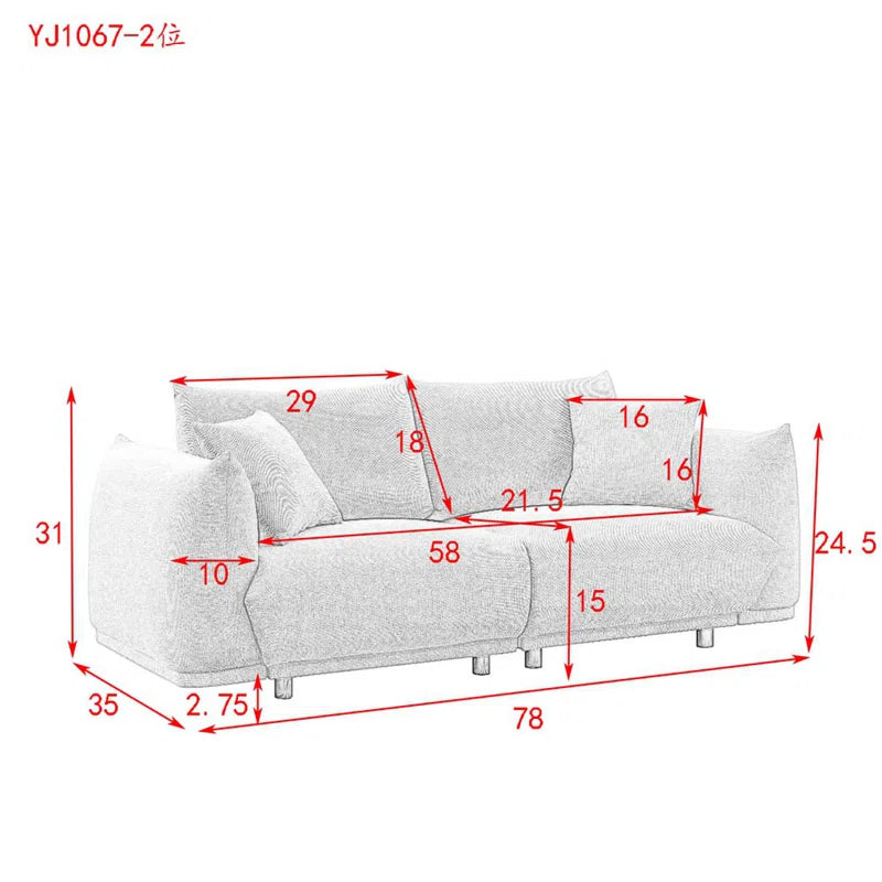 Kamruddino 2 - Piece Living Room Luxury Sofa Set