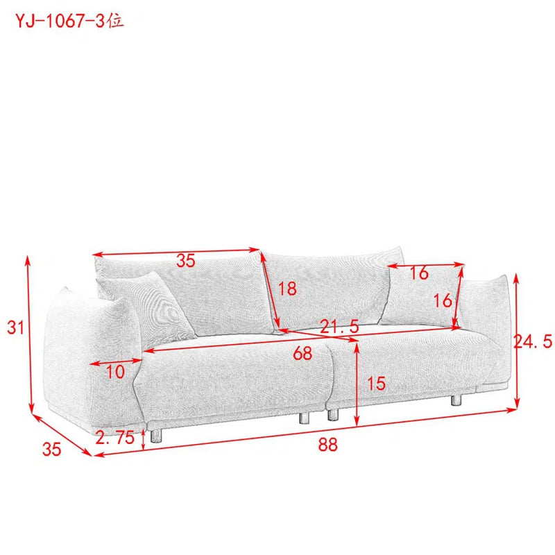 Kamruddino 2 - Piece Living Room Luxury Sofa Set