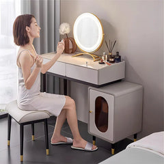 Kaori Vanity dressing table with lighted mirror and stool