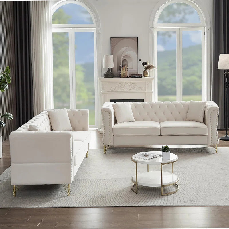 Karanaz 2 - Piece Velvet Living Room Luxury Sofa  Set