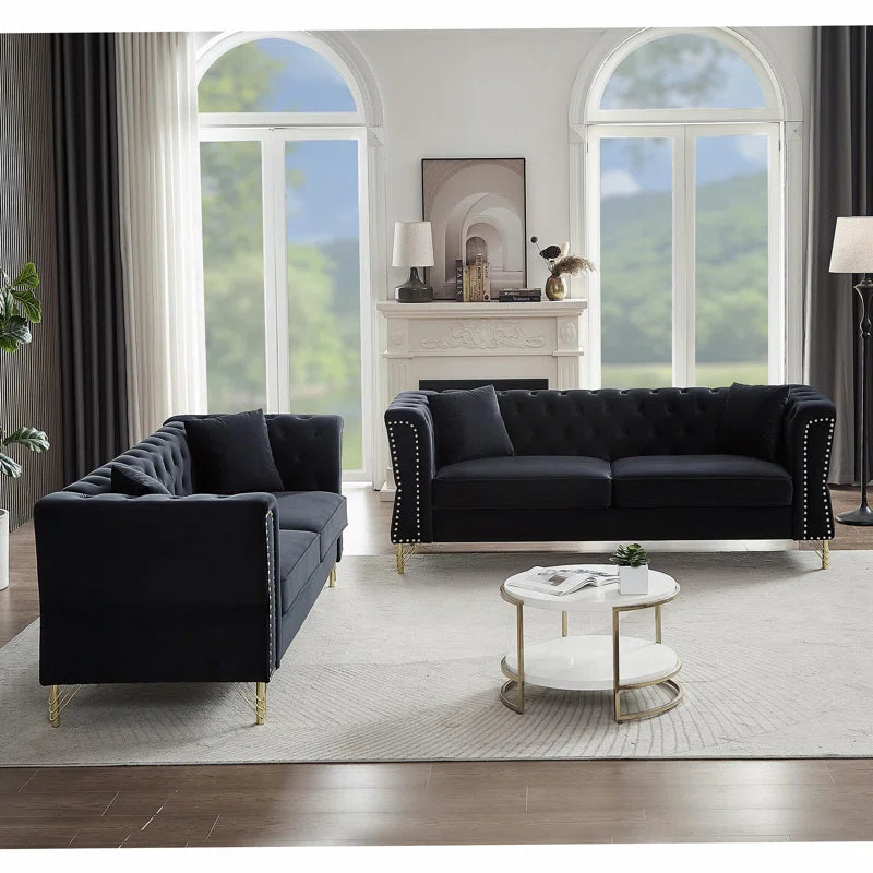 Karanaz 2 - Piece Velvet Living Room Luxury Sofa  Set