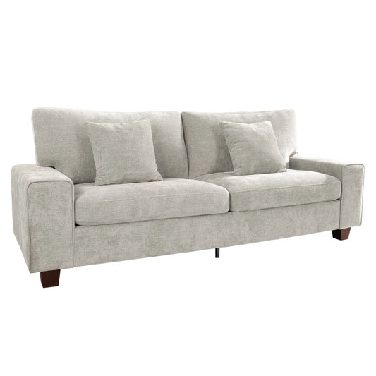 Nikos Modern Style 3 Seater Square Arm Sofa Upholstered Couch