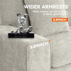 Nikos Modern Style 3 Seater Square Arm Sofa Upholstered Couch