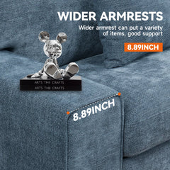 Nikos Modern Style 3 Seater Square Arm Sofa Upholstered Couch