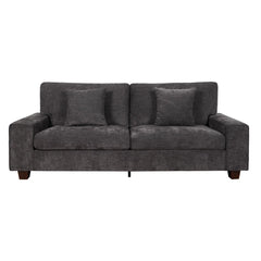 Nikos Modern Style 3 Seater Square Arm Sofa Upholstered Couch