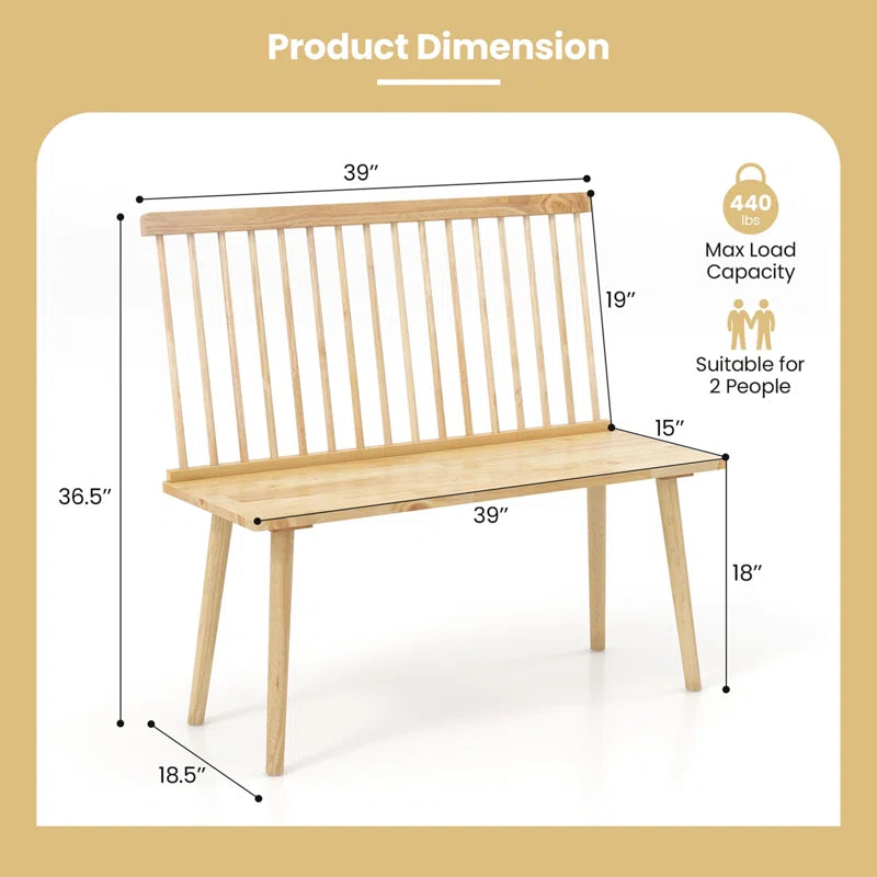 Cersitipie Solid Wood Bench - Wooden Bazar