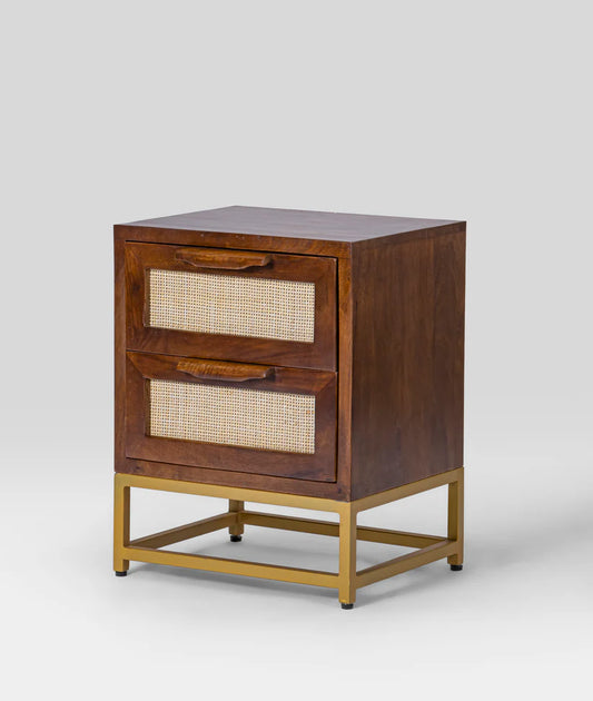 Cevior Rattan Bedside Table - Wooden Bazar