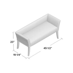 Shaniyala Upholstered Nailhead Bench with Back & Wood Legs