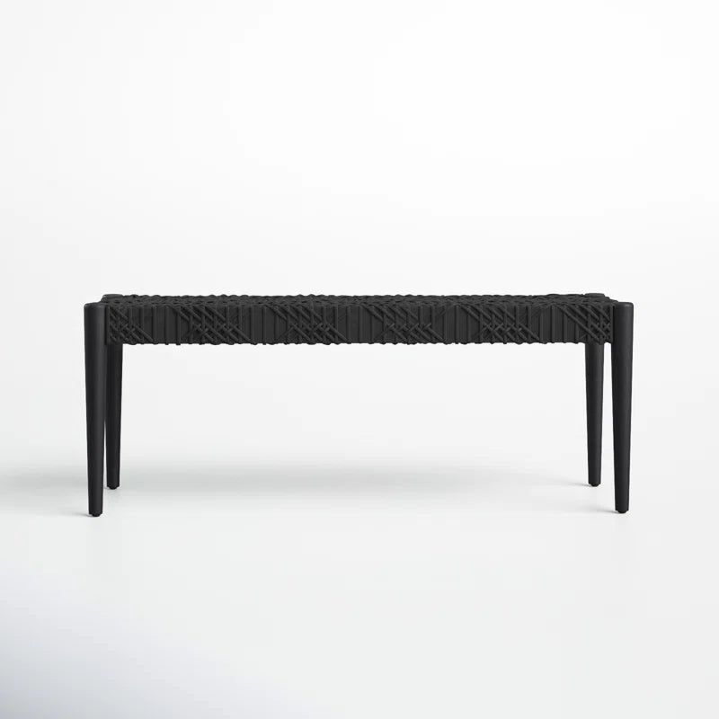 Faxion Hand-Carved Wooden Bench Modern Accent Seating for Entryway & Living Room