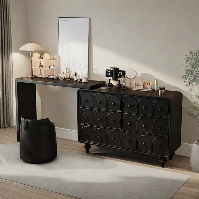 Haspring Sophisticated Vanity Table with Spacious Storage and Modern Design