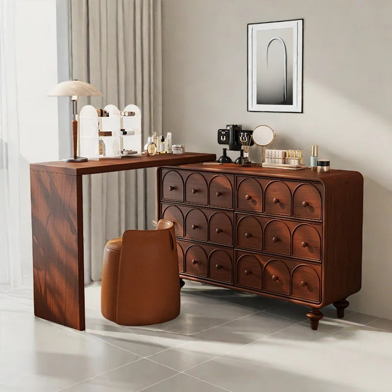 Haspring Sophisticated Vanity Table with Spacious Storage and Modern Design