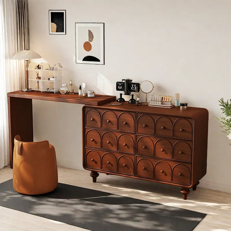 Haspring Sophisticated Vanity Table with Spacious Storage and Modern Design