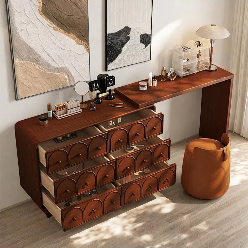 Haspring Sophisticated Vanity Table with Spacious Storage and Modern Design