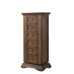 6-Drawer Swivel Lingerie Chest With Mirror, Walnut