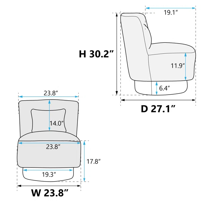 Jakker Upholstered Swivel Barrel Chair (Set of 2) - Wooden Bazar