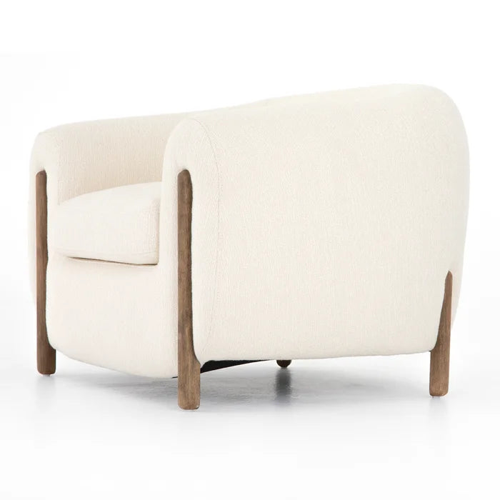 Shantyup New Upholstered Barrel Chair - Wooden Bazar