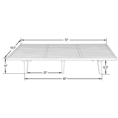 Oelax Rectangular Wooden Platform Bench with Slats Design Dining Kitchen Bench