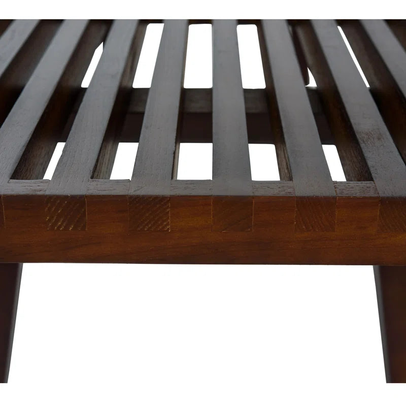 Oelax Rectangular Wooden Platform Bench with Slats Design Dining Kitchen Bench