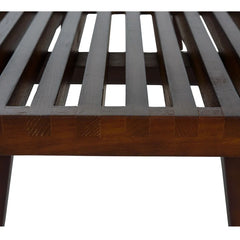 Oelax Rectangular Wooden Platform Bench with Slats Design Dining Kitchen Bench