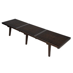 Oelax Rectangular Wooden Platform Bench with Slats Design Dining Kitchen Bench