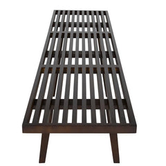 Oelax Rectangular Wooden Platform Bench with Slats Design Dining Kitchen Bench