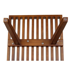 Oelax Rectangular Wooden Platform Bench with Slats Design Dining Kitchen Bench